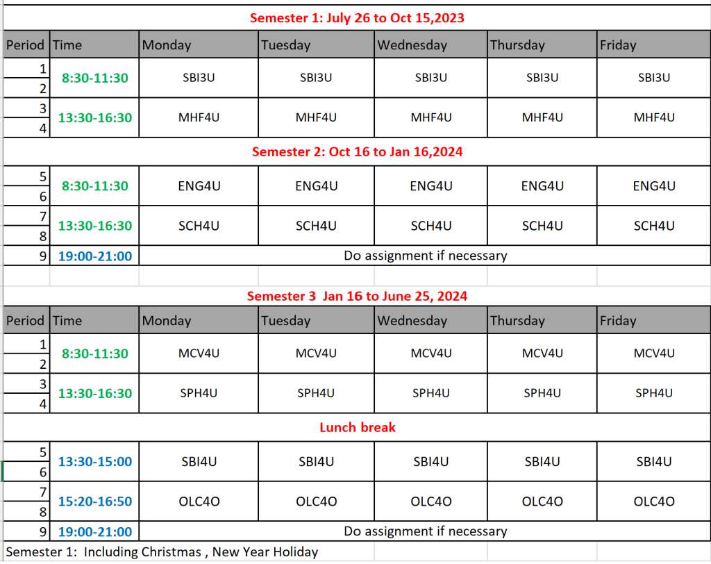 OSSD-Time-Table