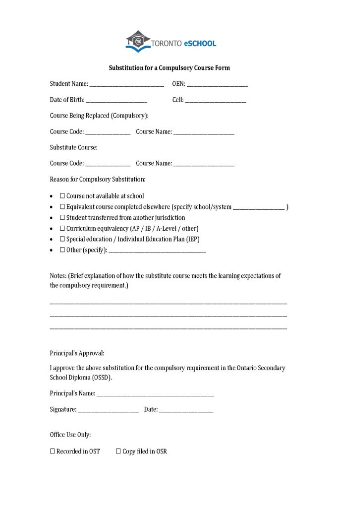 Substitution_for Compulsory Course Form