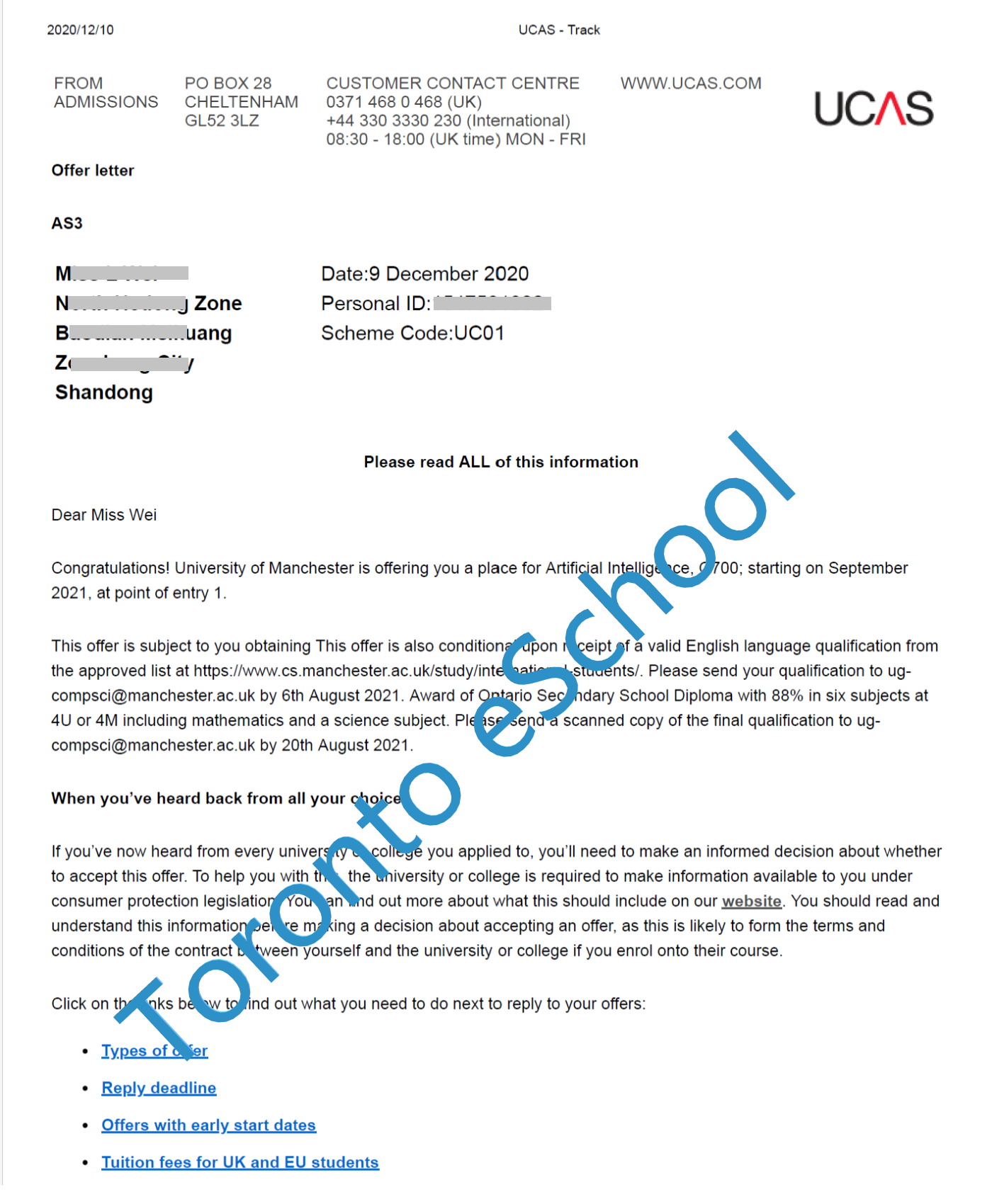 UK Manchester Offer